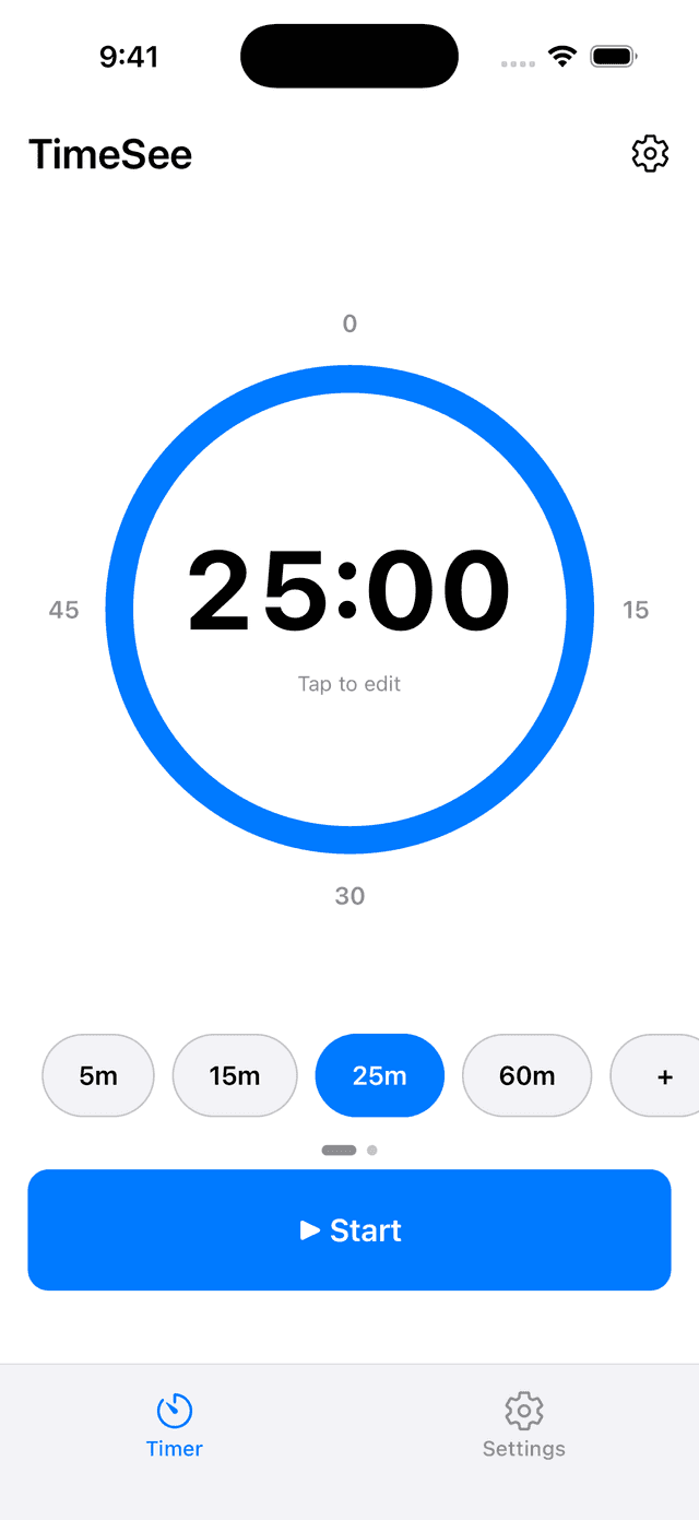 TimeSee iPhone App - Visual ring timer for ADHD