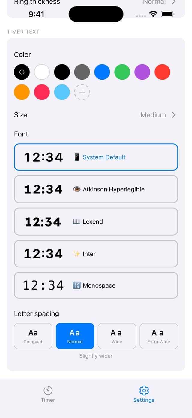 Customize colors, fonts, and letter spacing for ADHD accessibility